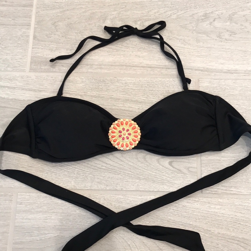 Black bikini halter top